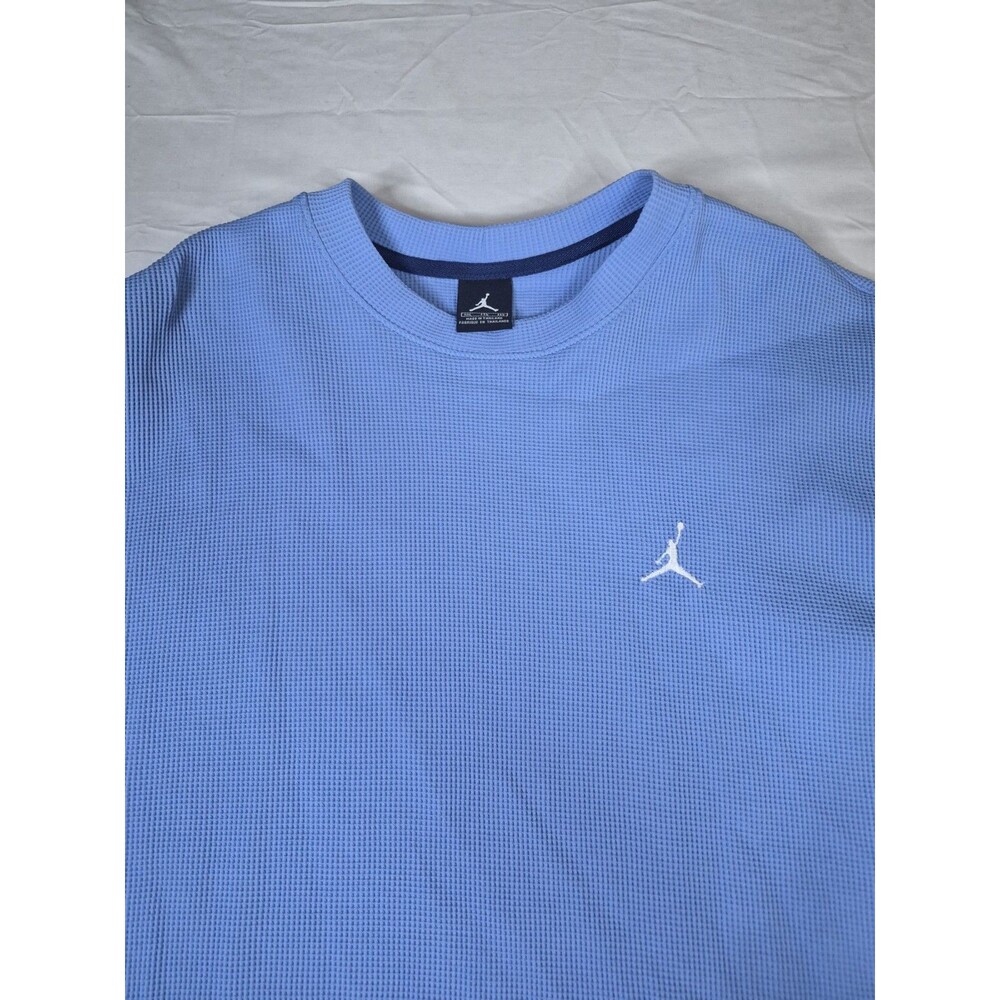 Air Jordan Waffle Knit Shirt Mens Size 2XL Light Blue Pullover Y2K Grail Nike - Picture 2 of 13